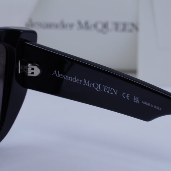 Alexander McQueen AM0347S 001 Cat Eye Sunglasses – Black/Grey - Picture 8 of 10